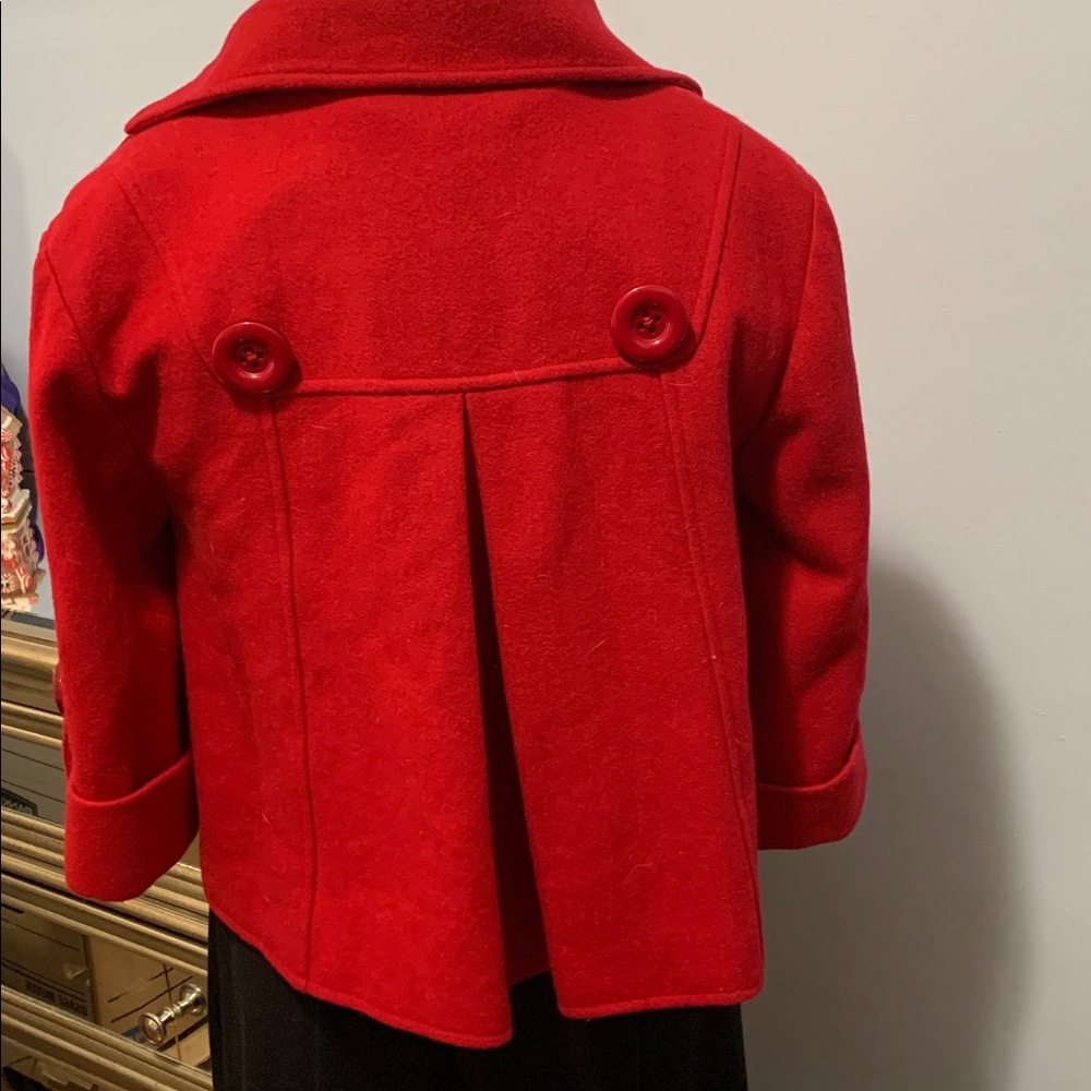 Vintage Amelie Red 3/4 Sleeve Coat size medium - Picture 4 of 4